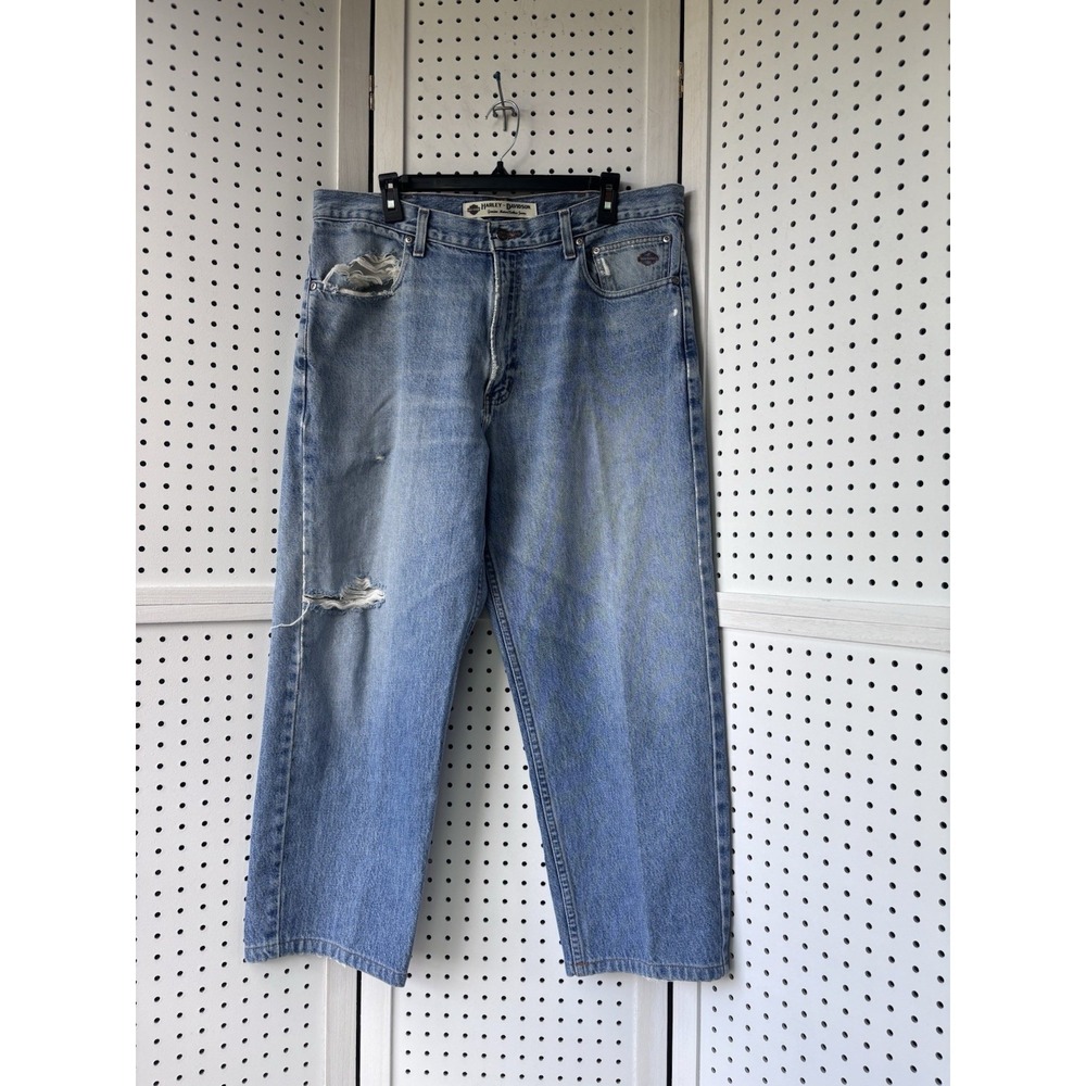 Vintage Harley Davidson Jeans 38/30 (27) Lt Wash Straight Leg Biker Motorcycle